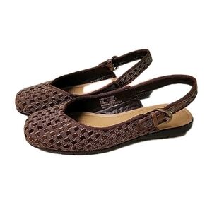 New Womens ComfortView Marta Slingback Woven Fabric Sandal Flats Size 8.5M